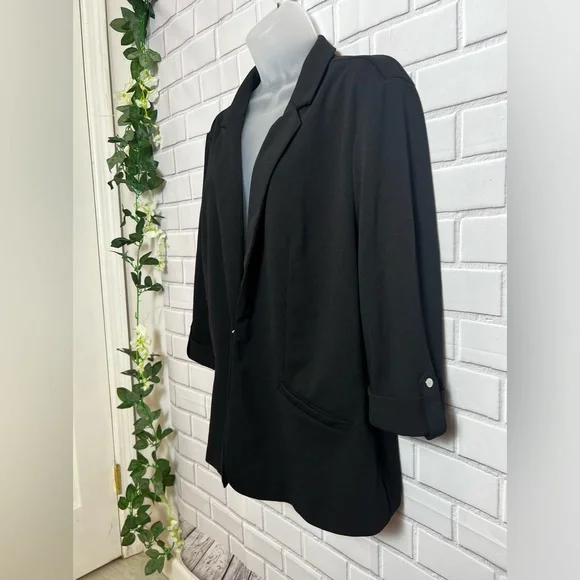 LOVE SCARLETT women black 3/4 sleeves blazer/size XL - Picture 3 of 8